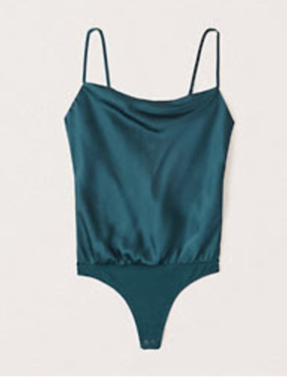 Abercrombie & Fitch Teal Satin Cowlneck Bodysuit